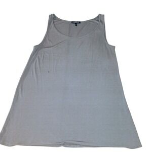 Eileen Fisher PM Petite‎ Silk Tank Top Sleeveless Blouse Gray